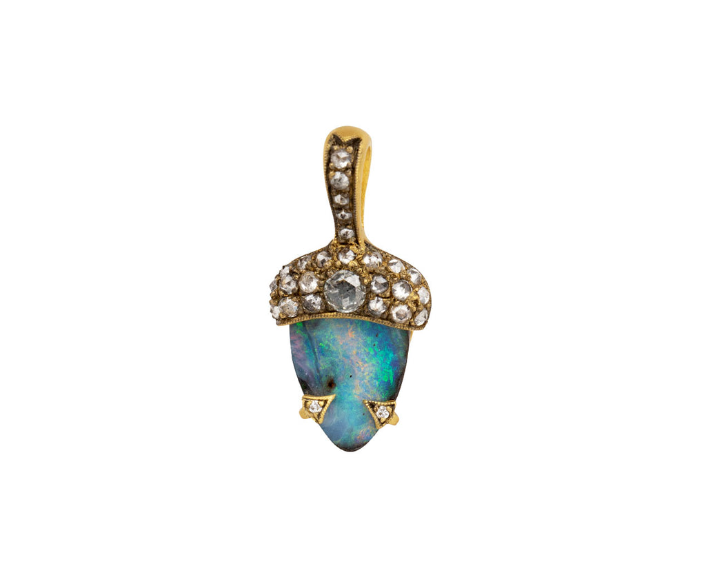 Boulder Opal Acorn Charm Pendant ONLY