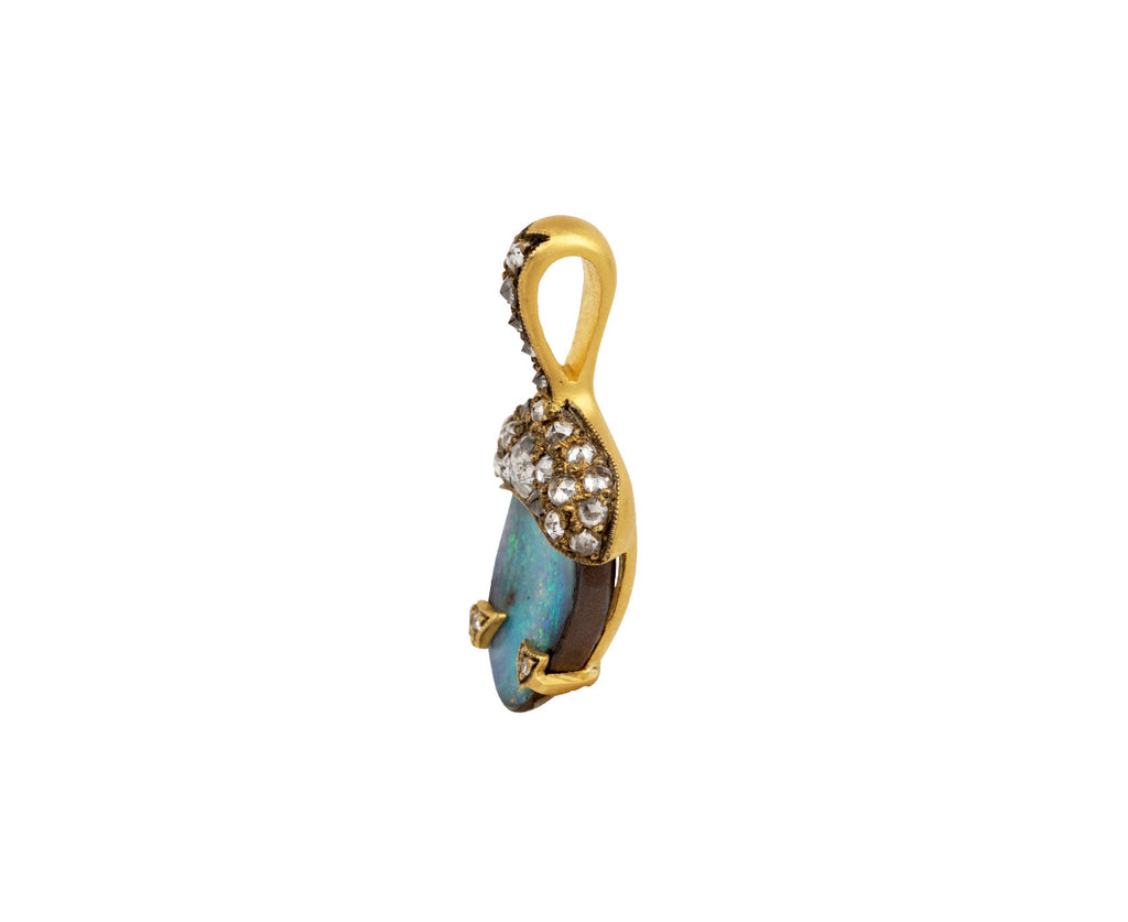 Boulder Opal Acorn Charm Pendant ONLY