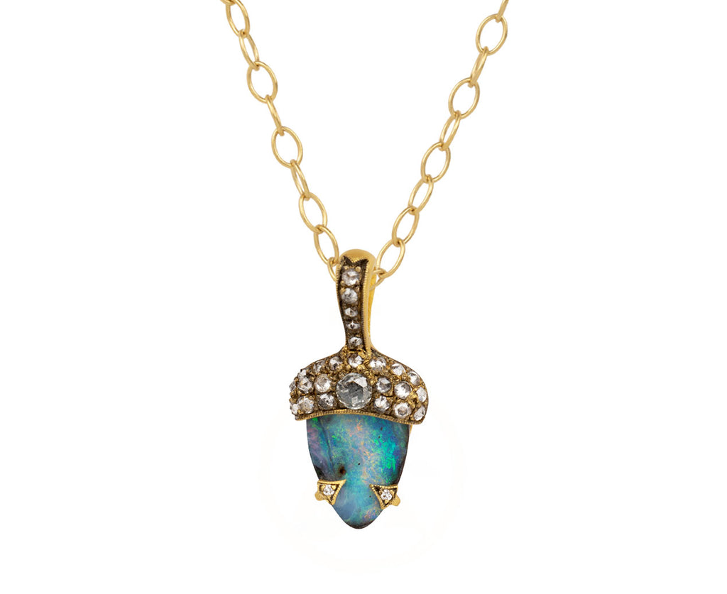 Boulder Opal Acorn Charm Pendant ONLY