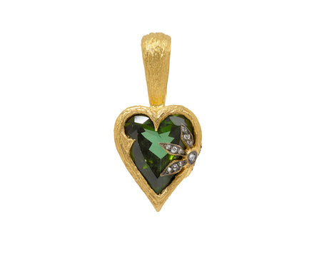 Green Tourmaline Castle Wall Heart Pendant ONLY