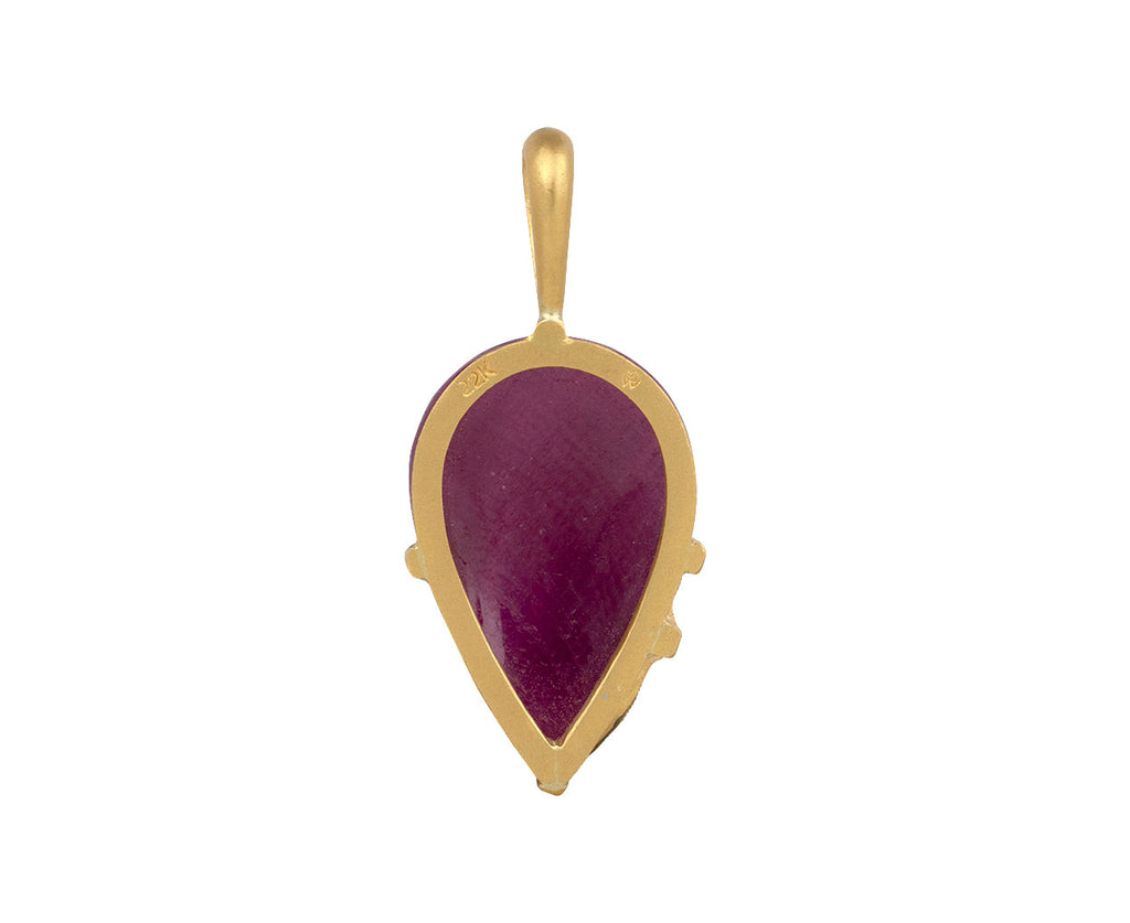 Ruby Flower Overlay Charm Pendant ONLY