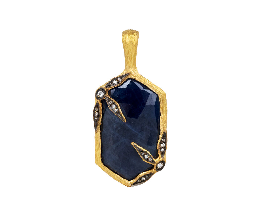 Blue Sapphire Branch and Flower Charm Pendant ONLY