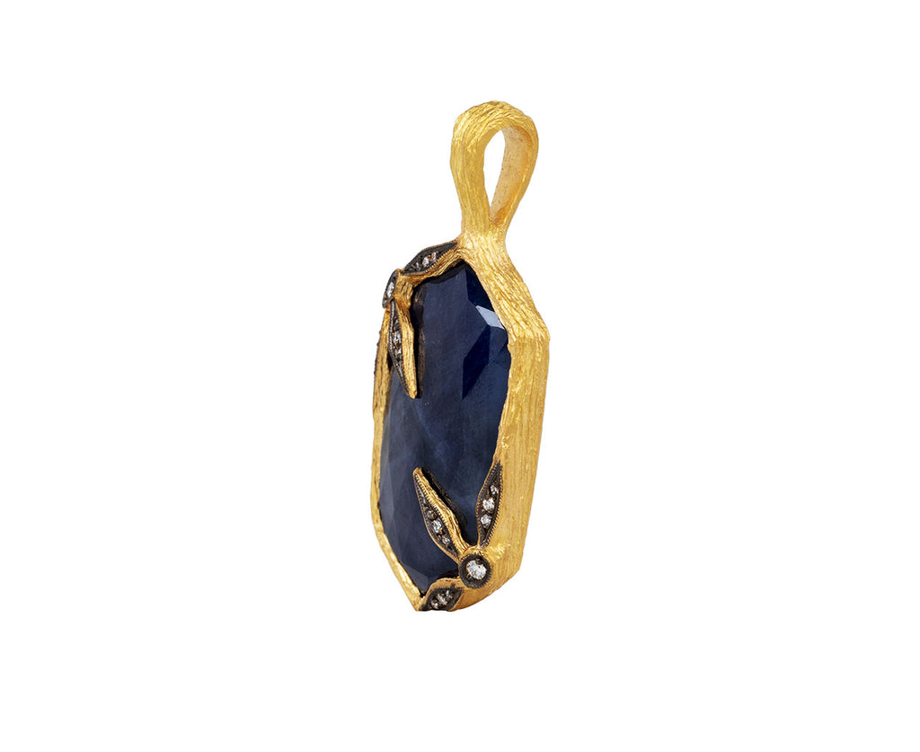 Blue Sapphire Branch and Flower Charm Pendant ONLY