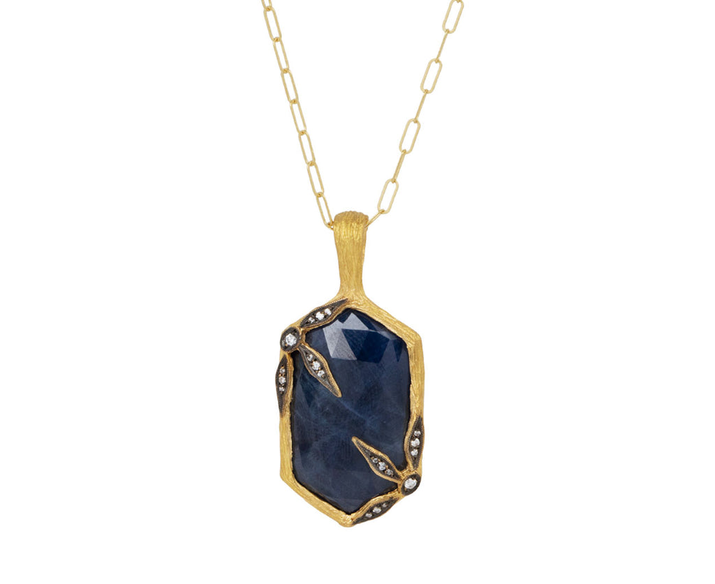 Blue Sapphire Branch and Flower Charm Pendant ONLY