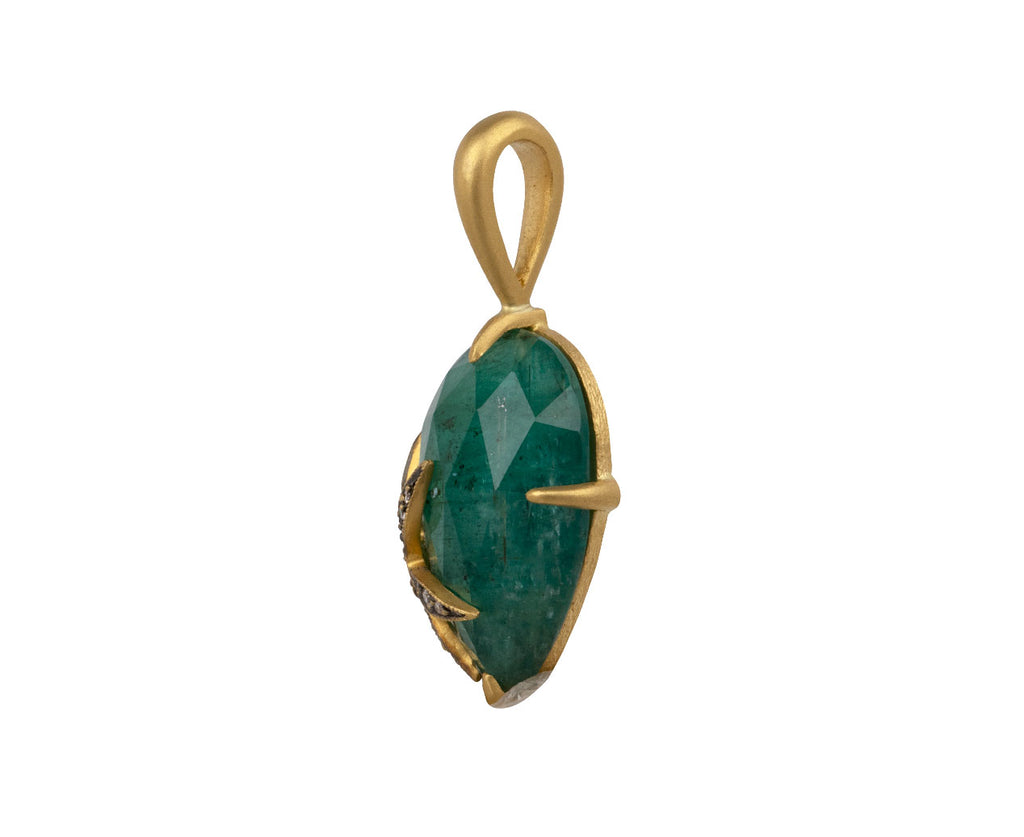 Emerald Flower Overlay Charm Pendant ONLY