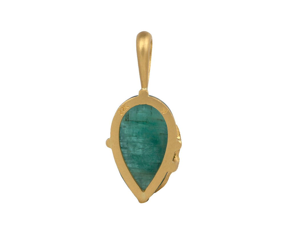 Emerald Flower Overlay Charm Pendant ONLY