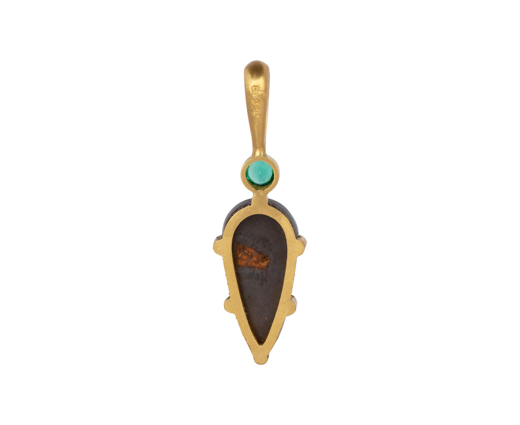 Cathy Waterman Boulder Opal and Emerald Diamond Seat Charm Pendant ONLY Back