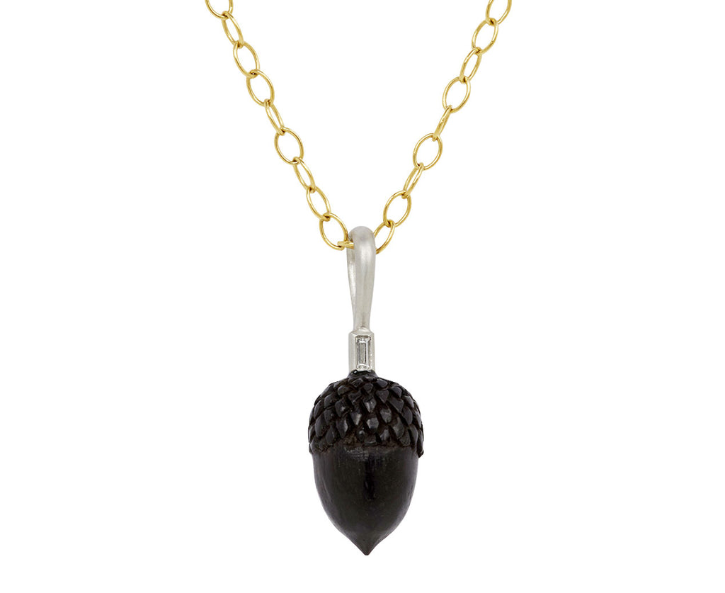 Jet Arang Wood Acorn Charm Pendant ONLY