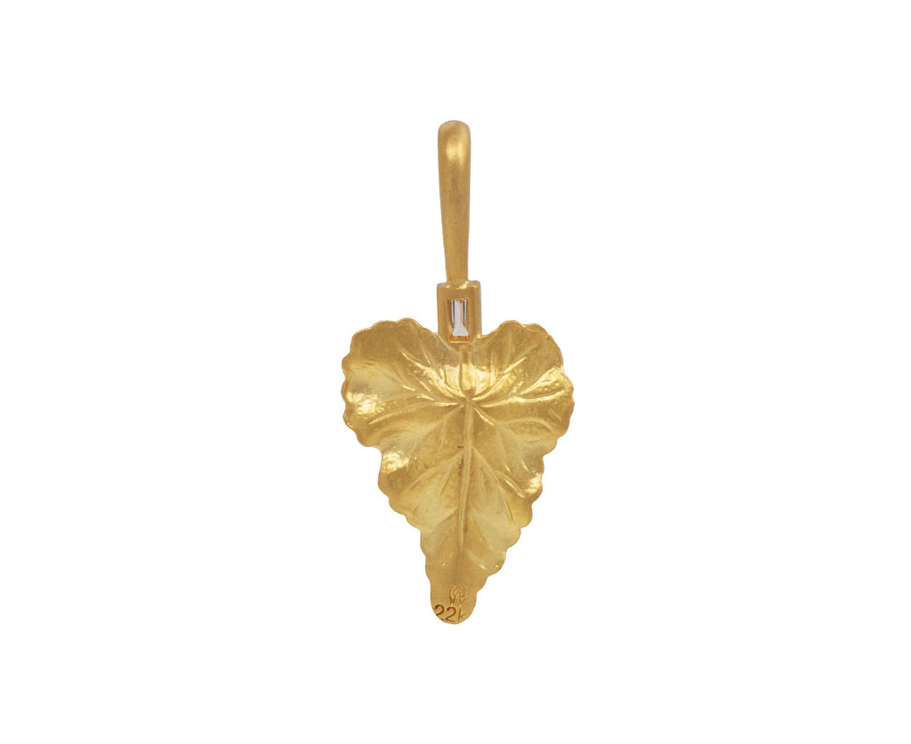 Cathy Waterman Pink Sapphire Leaf Charm Pendant ONLY Back