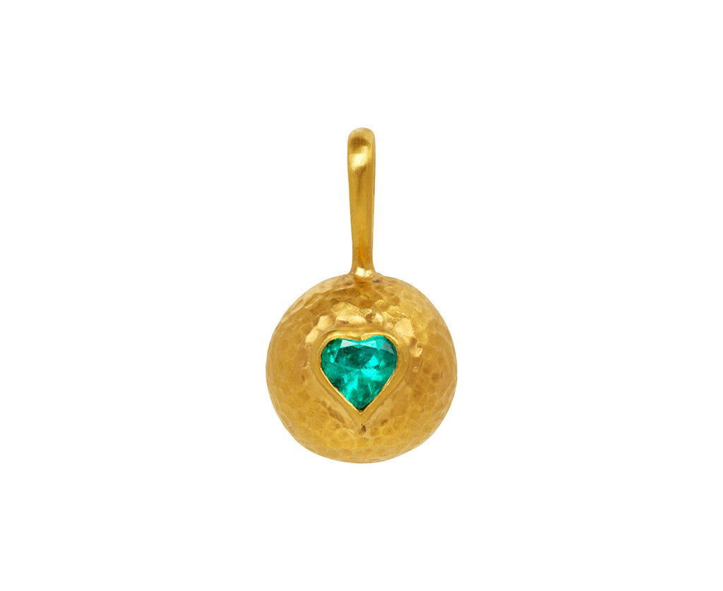 Emerald Hammered Sphere Pendant ONLY