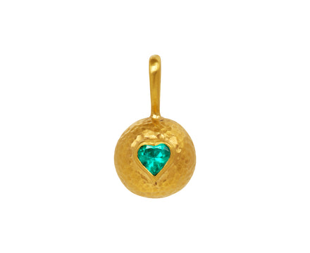 Emerald Hammered Sphere Pendant ONLY
