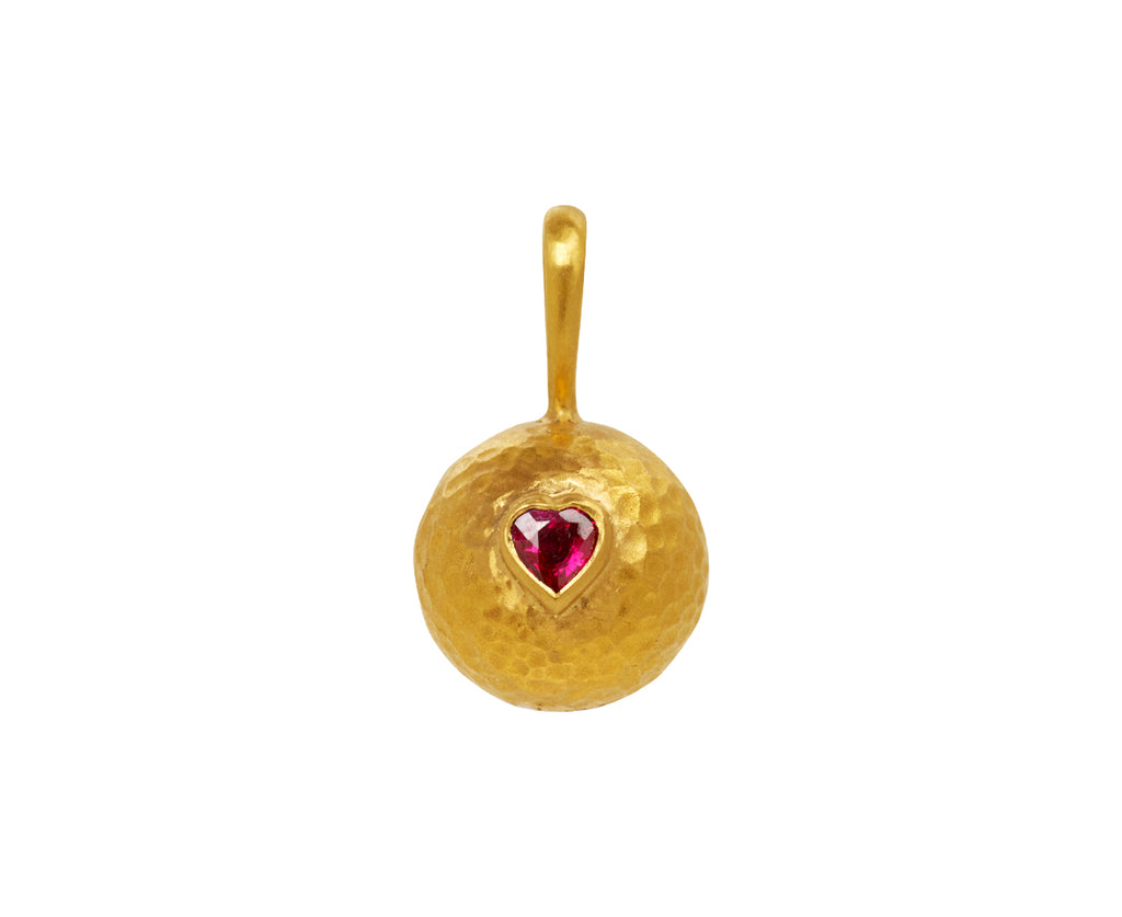 Ruby Hammered Sphere Pendant ONLY