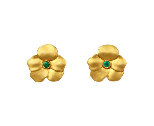 Cathy Waterman Emerald Forest Violet Stud Earrings