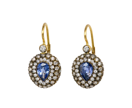 Blue Sapphire and Diamond Galaxy Earrings