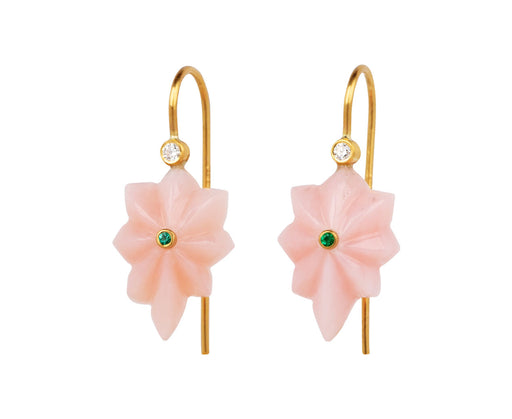 Cathy Waterman Pink Opal Shield Earrings