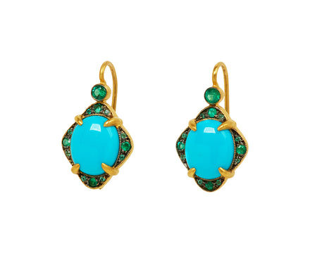 Emerald and Turquoise Aphrodite Earrings
