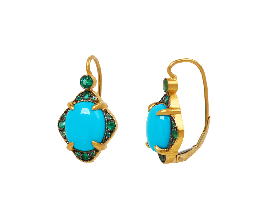 Emerald and Turquoise Aphrodite Earrings