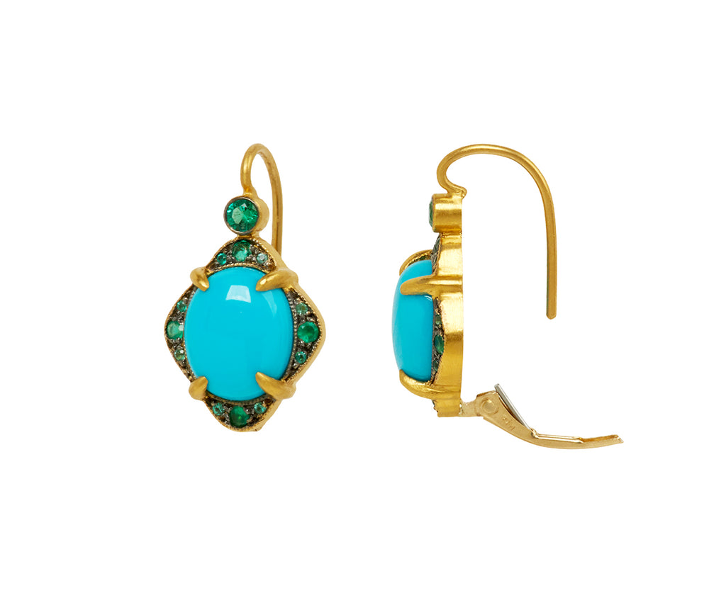 Emerald and Turquoise Aphrodite Earrings