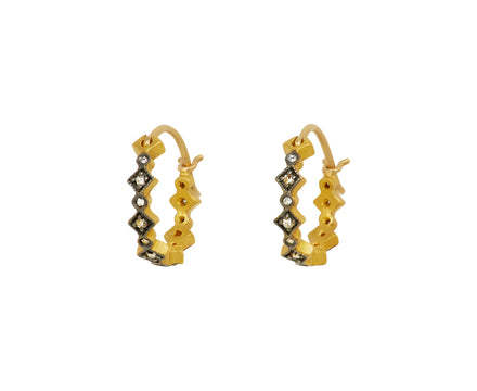 Blackened Gold Geometric Hoop Earrings - TWISTonline 