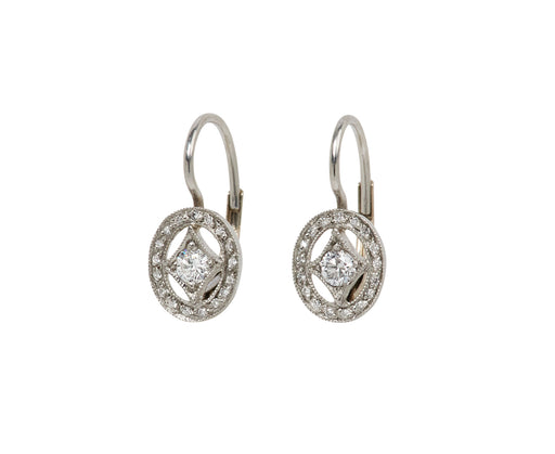 Oval Diamond Frame Earrings