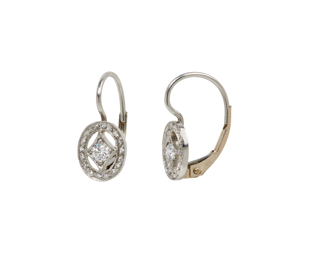 Oval Diamond Frame Earrings
