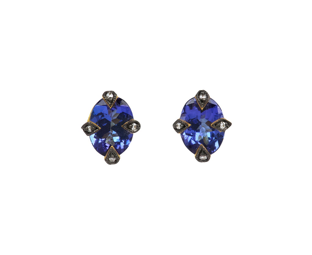 Tanzanite Antique Prong Stud Earrings