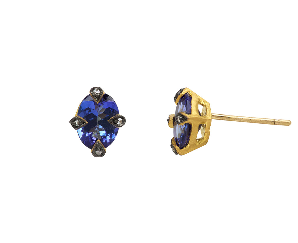 Tanzanite Antique Prong Stud Earrings