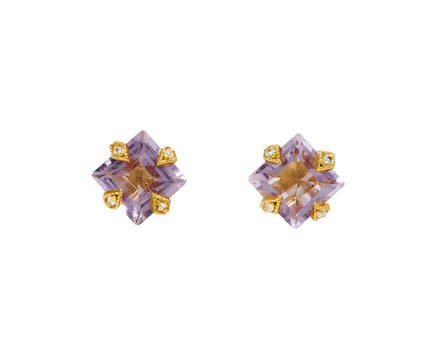 Pink Amethyst Square Thorn Posts