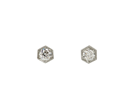 Hexagonal Diamond Earrings - TWISTonline 