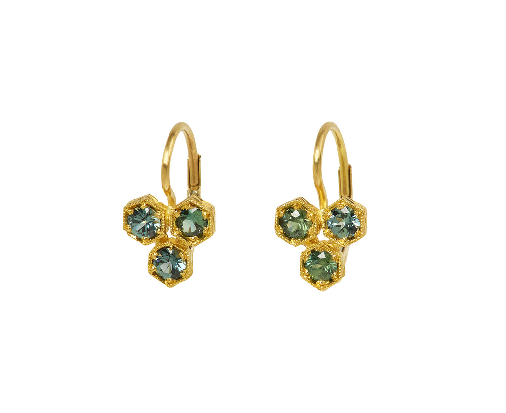 Cathy Waterman Green Sapphire Triple Hexagonal Bezels