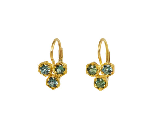 Cathy Waterman Green Sapphire Triple Hexagonal Bezels