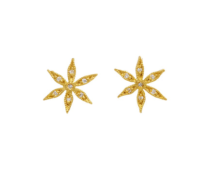 Diamond Star Flower Earrrings