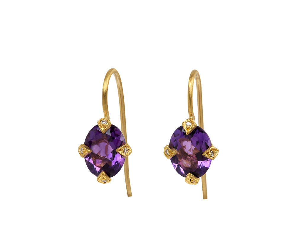 Amethyst Antique Prong Earrings