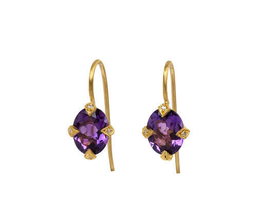 Amethyst Antique Prong Earrings