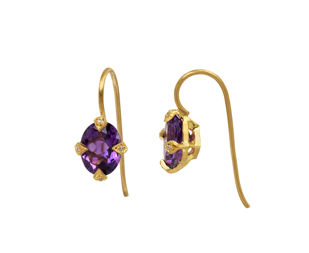 Amethyst Antique Prong Earrings