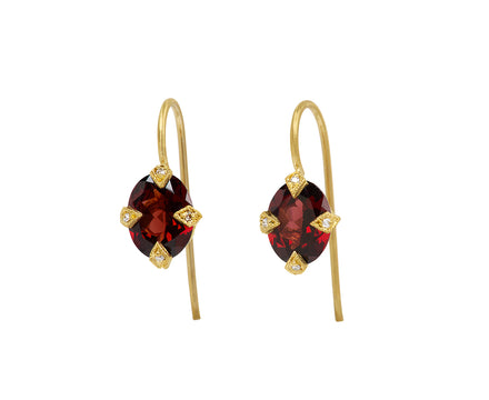 Garnet Antique Prong Drop Earrings