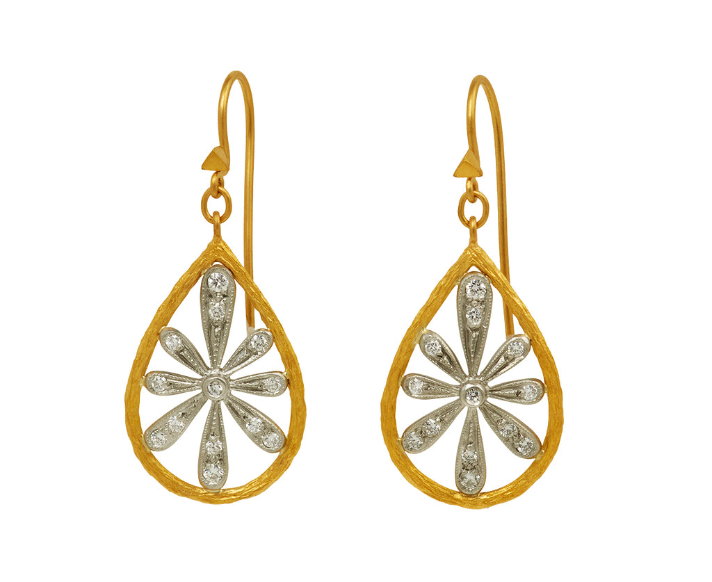 Cathy Waterman Pear Flower Earrings
