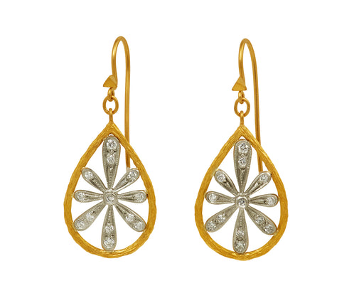 Cathy Waterman Pear Flower Earrings