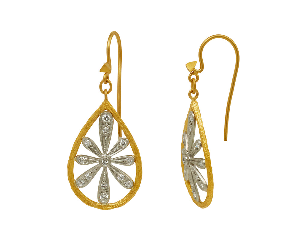 Cathy Waterman Pear Flower Earrings - side