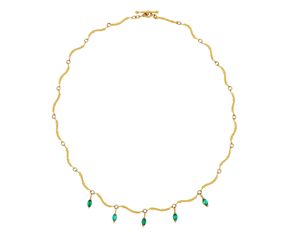 Marquise Emerald Twig Chain Necklace