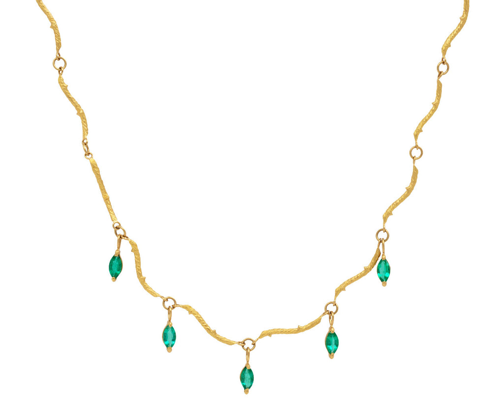 Marquise Emerald Twig Chain Necklace