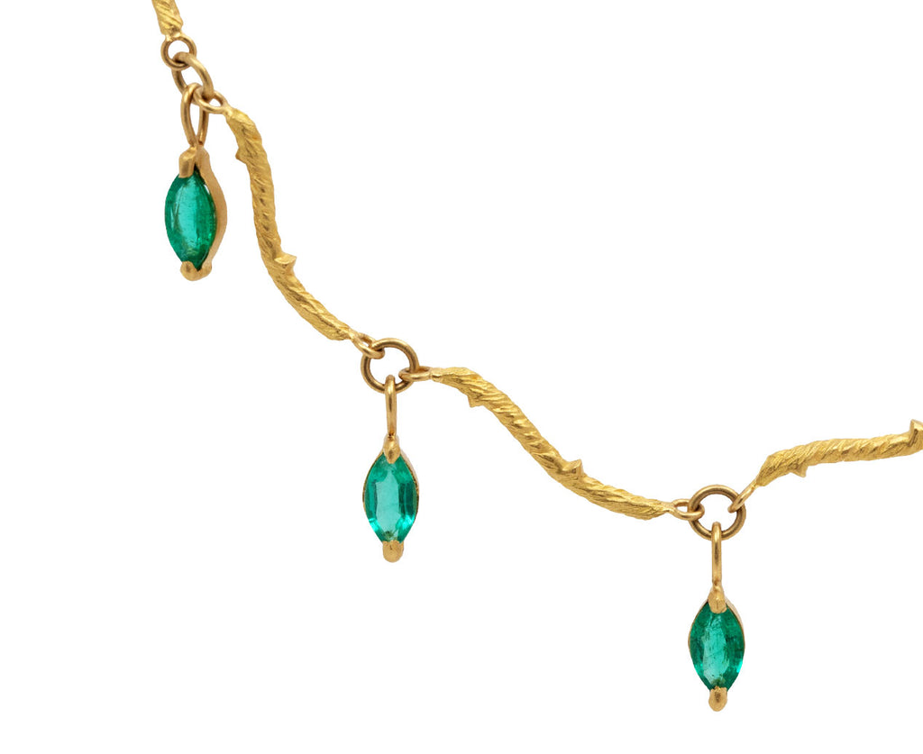 Marquise Emerald Twig Chain Necklace
