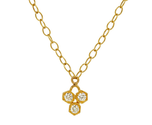 Triple Hexagonal Diamond Pendant Necklace - TWISTonline 