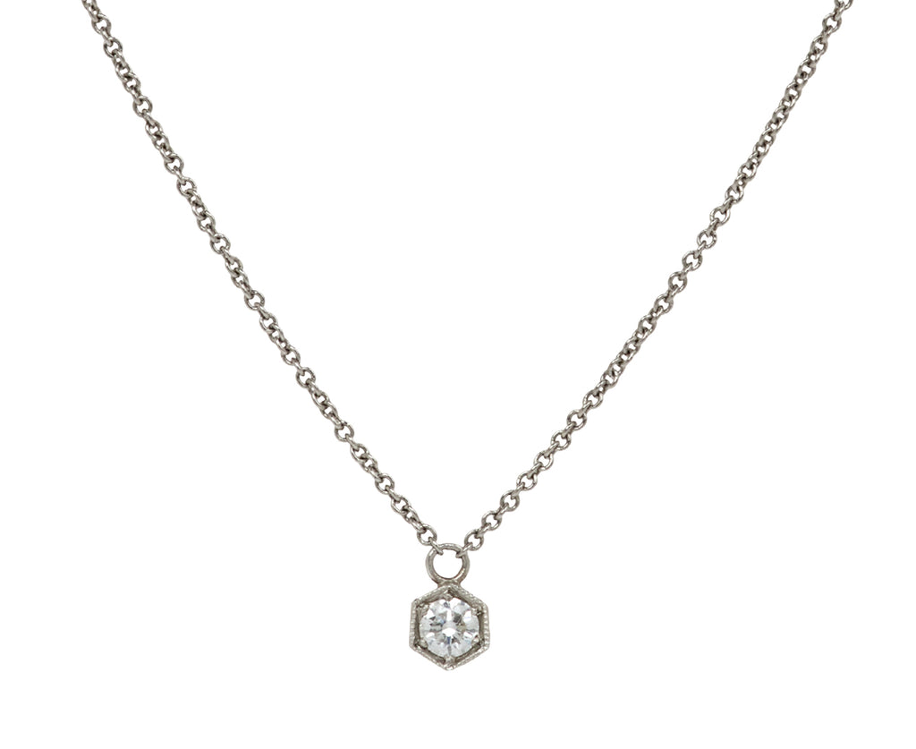 Hexagon Diamond Pendant Necklace