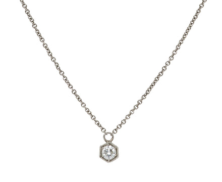 Hexagon Diamond Pendant Necklace