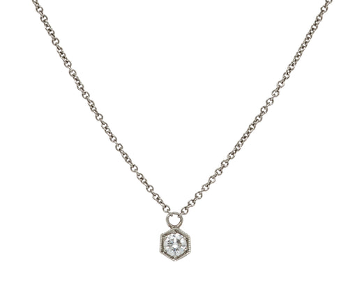 Hexagon Diamond Pendant Necklace