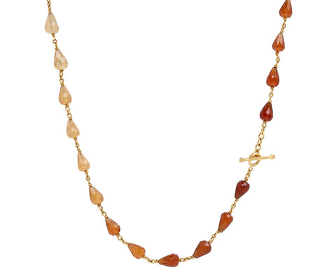 Hessonite Garnet Wire Wrap Necklace