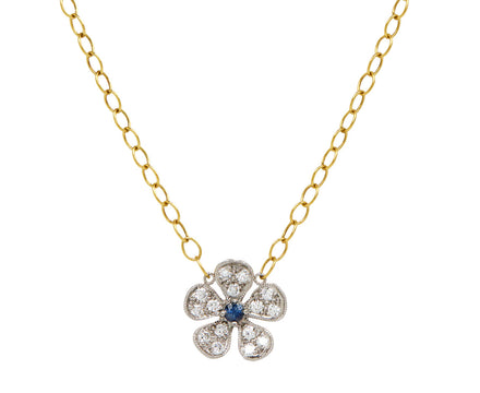 Sapphire and Diamond Violet Pendant Necklace