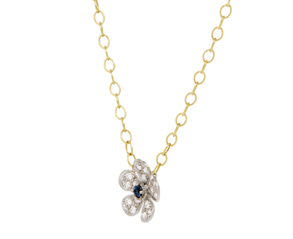 Sapphire and Diamond Violet Pendant Necklace