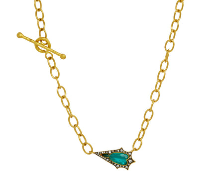 Emerald Mermaid on Mountain Chain Necklace